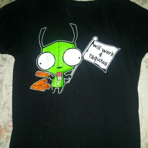 "Will work 4 taquitos" Gir Tshirt Invader Zim